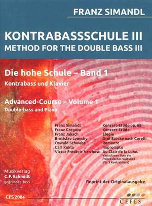 Franz Simandl: Kontrabassschule III - Die Hohe Schule Band 1