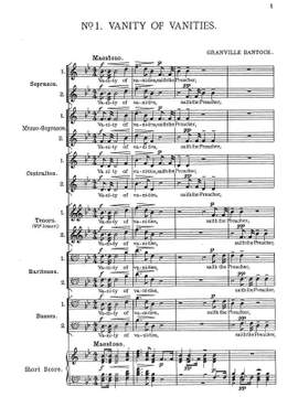 Bantock, Granville: The Vanity of Vanities, a cappella choral symphony