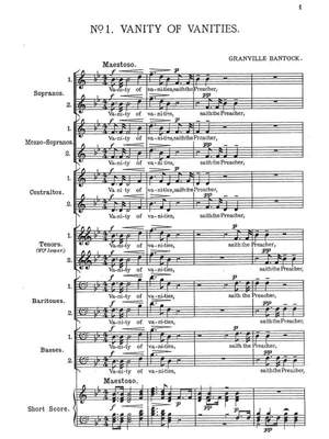 Bantock, Granville: The Vanity of Vanities, a cappella choral symphony