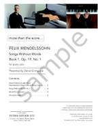Mendelssohn, Felix: Song Without Words Op. 19 No. 1 Product Image