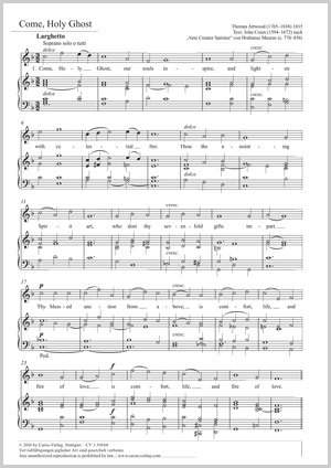 Attwood, Thomas: Come, Holy Ghost