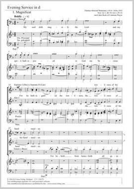 Walmisley, Thomas Attwood: Evening Service in d