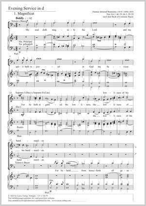 Walmisley, Thomas Attwood: Evening Service in d