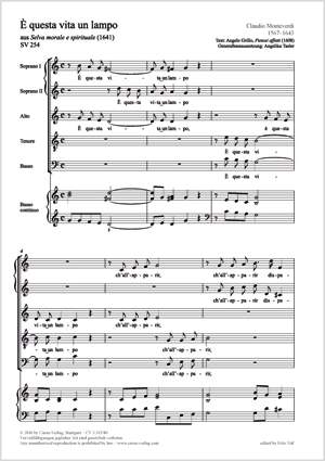 Monteverdi, Claudio: È questa vita un lampo SV 254