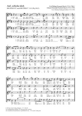 Bach, CPE: Auf, schicke dich BRCPEB H 1/5 (Wq 194,5)