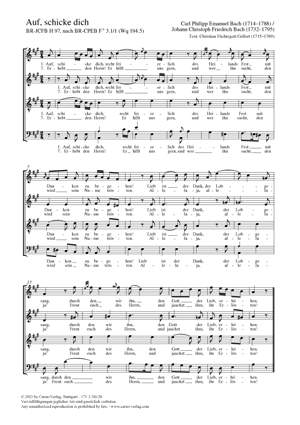 Bach, CPE: Auf, schicke dich BRCPEB H 1/5 (Wq 194,5)