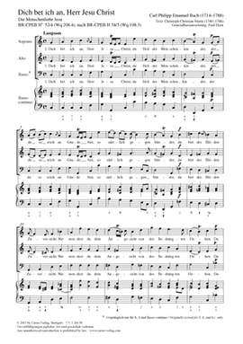 Bach, CPE: Dich bet ich an, Herr Jesu Christ BRCPEB Hs 52/4 (Wq 208,4)