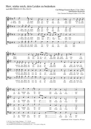 Bach, CPE: Herr, stärke mich, dein Leiden zu bedenken BRCPEB H 1/23 (Wq 194,23)