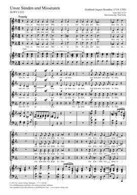 Homilius, Gottfried August: Unsre Sünden und Missetaten HoWV I.2/22