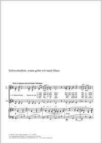 von Zuccalmaglio, Anton Wilhelm: Schwesterlein, wann gehn wir nach Haus