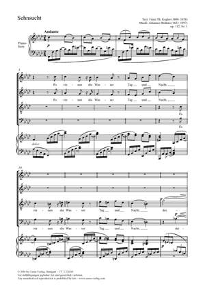 Brahms, Johannes: Sehnsucht op. 112