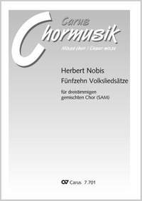 Nobis, Herbert: 15 Volksliedsätze für dreistimmigen gemischten Chor