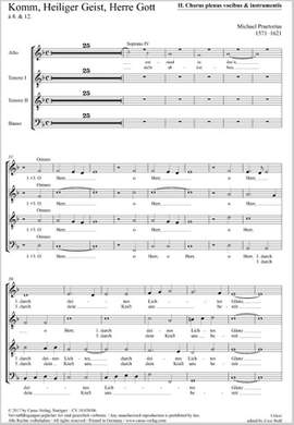 Praetorius, Michael: Komm, heiliger Geist, Herre Gott