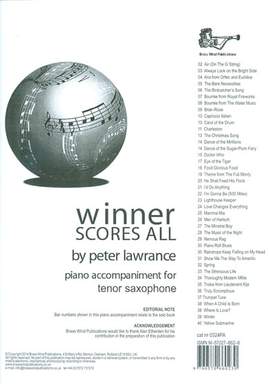 Winner Scores All Piano Accompaniment for Tenor Saxophone