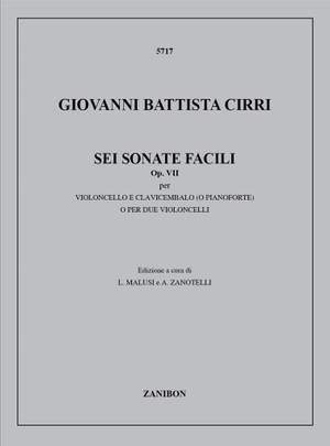 Giovanni Battista Cirri: 6 Sonate facili Op. 7