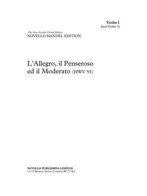 Georg Friedrich Händel: L'Allegro, Il Penseroso Ed Il Moderato