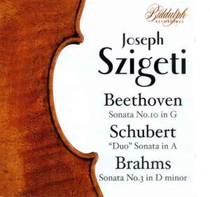 Beethoven Violin Sonata No.10 in G, Schubert Violin Sonata in A 'Duo' & Brahms Violin Sonata No.3 in D minor