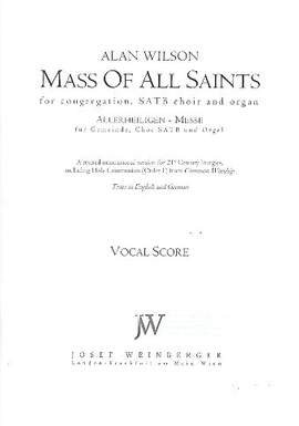 Wilson, Alan: Mass of All Saints (vocal score Eng/Ger)