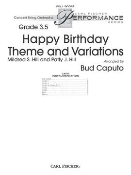 Patty S. Hill_Mildred J. Hill: Happy Birthday Theme and Variations