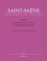 Saint-Saëns, Camille: Sonata for Violoncello and Piano in D major (incomplete)