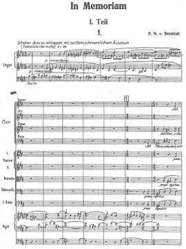 Reznicek, Emil Nikolaus von: In Memoriam for contralto, baritone, mixed choir & small orchestra