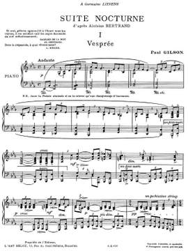 Gilson, Paul: Suite nocturne for piano solo