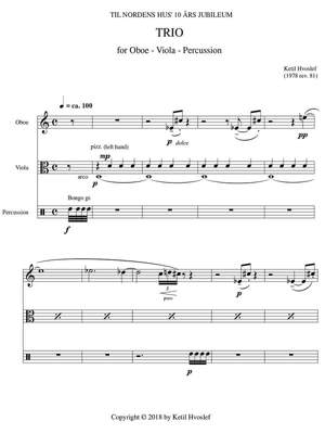 Hvoslef, Ketil: Trio for Oboe, Viola, and Percussion