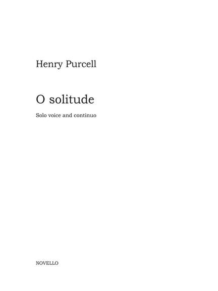 Henry Purcell: O Solitude