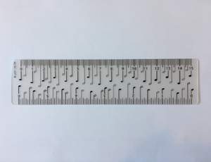 Ruler - quater notes, 15 cm