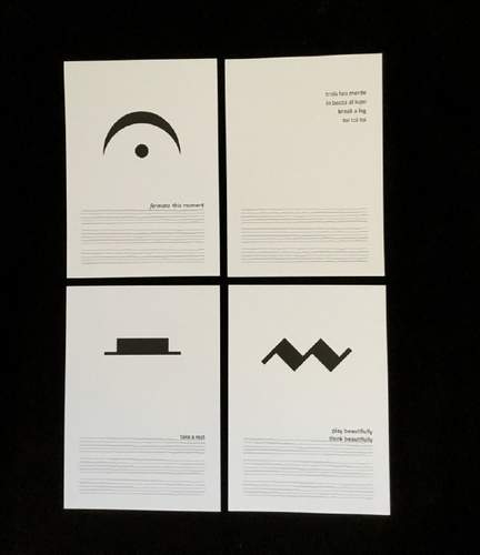 Set mit 4 Postkarten - Musiksymbole