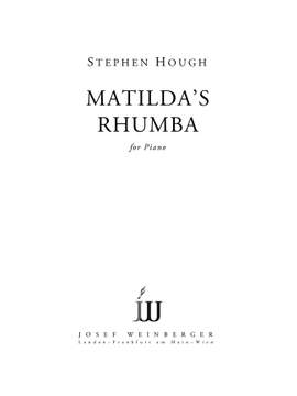 Hough, Stephen: Matilda's Rhumba (piano solo)