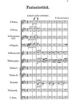 Gernsheim, Friedrich: Fantasiestück Op. 33 for violin and orchestra