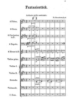 Gernsheim, Friedrich: Fantasiestück Op. 33 for violin and orchestra