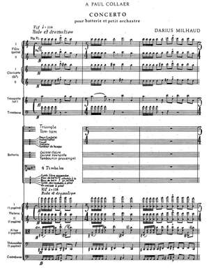 Milhaud, Darius: Concerto pour batterie et petit orchestra, op. 109