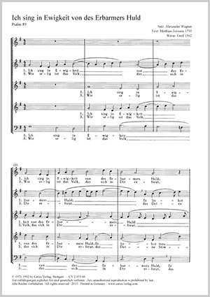 Wagner, Alexander: Ich sing in Ewigkeit von des Erbarmers Huld