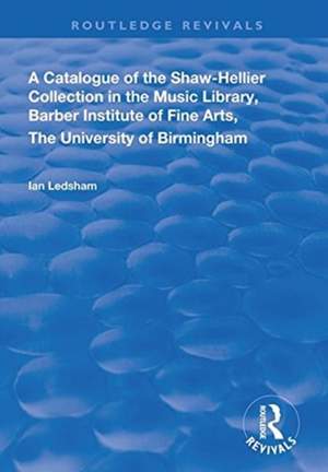 A Catalogue of the Shaw-Hellier Collection