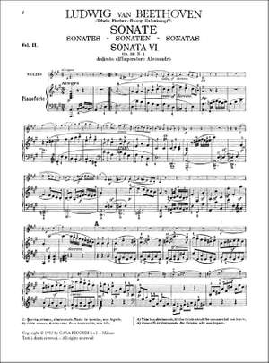 Ludwig van Beethoven: 10 Son. Per Vl. E Pf. Vol. II: N.6-10