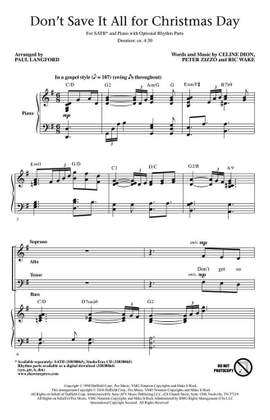 Céline Dion_Ric Wake_Peter Zizzo: Don't Save It All for Christmas Day