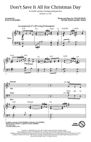 Céline Dion_Ric Wake_Peter Zizzo: Don't Save It All for Christmas Day