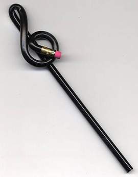 Bentcil Treble Clef Black Single Pencil