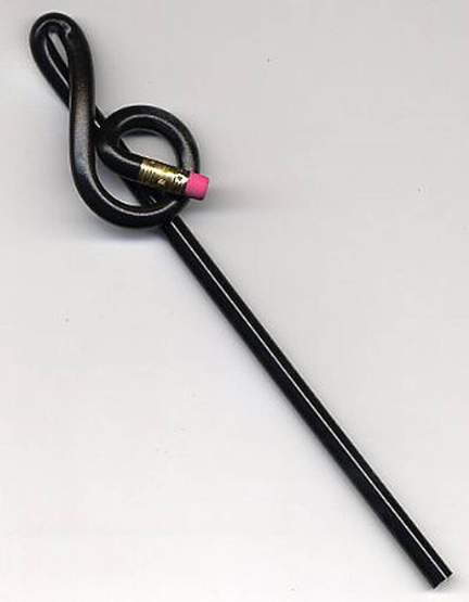Bentcil Treble Clef Black Single Pencil