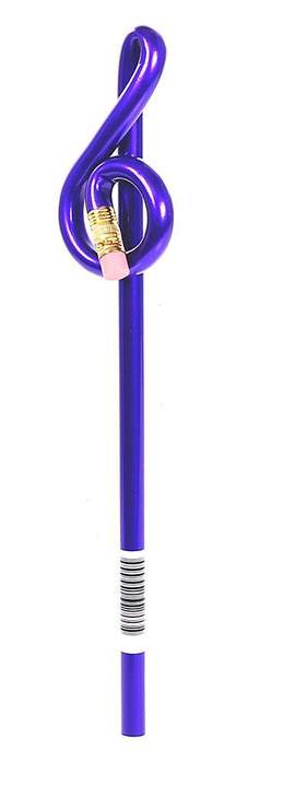Bentcil Treble Clef Purple Single Pencil