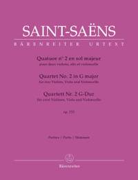 Saint-Saëns, Camille: Quartet for two Violins, Viola and Violoncello no. 2 in G major op. 153