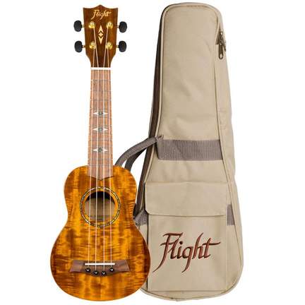 Flight: DUS445 Soprano Acacia Ukulele (With Bag)