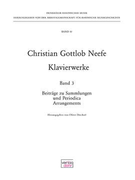 Neefe, C G: Klavierwerke Band 3 Vol. 45
