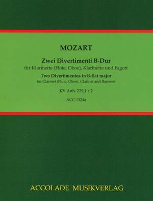 Wolfgang Amadeus Mozart: 2 Divertimenti Kv Anh. 229 Nr. 1 und 2