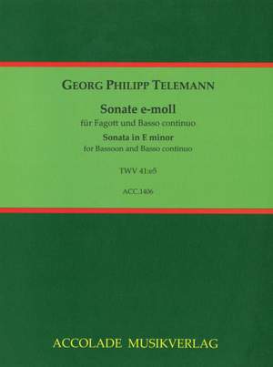 Georg Philipp Telemann: Sonate E-Moll Twv 41:F1