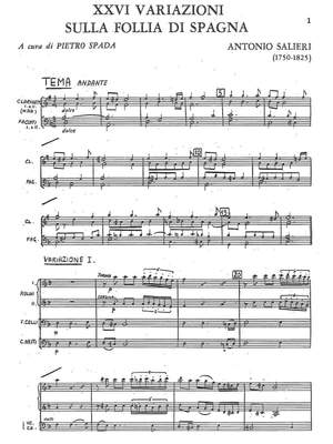 Salieri, Antonio: XXVI Variazioni sulla Follia di Spagna