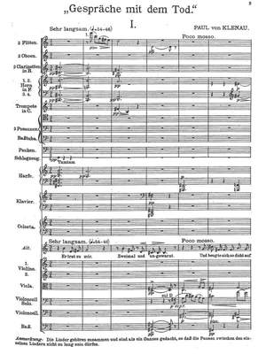 Klenau, Paul August von: Gespräche mit dem Tod for alto and orchestra