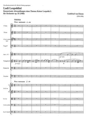 Einem, Gottfried von: Ludi Leopoldini. Op. 55